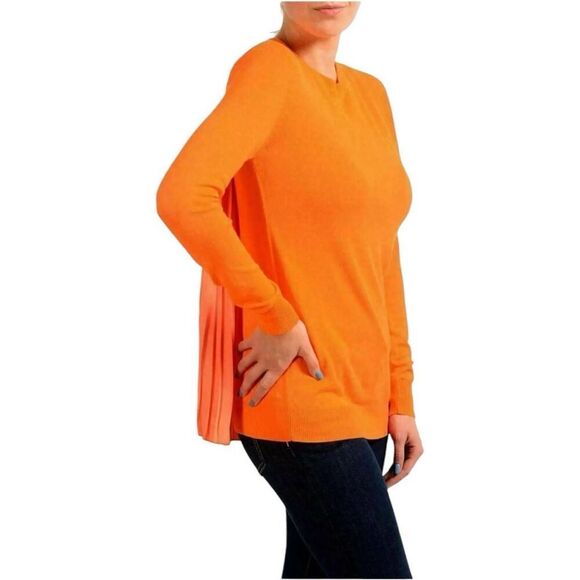 Maison Margiela MM6 Orange Knit Pleated Cape Pullover Sweater Size S Barbie Luxe - Picture 2 of 14